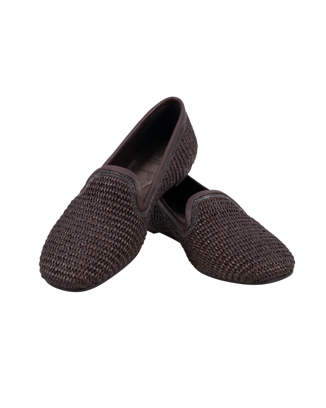 shop BRUNELLO CUCINELLI  Scarpa: Brunello Cucinelli slipper in rafia techno con Precious Trim.
Fodera in camoscio.
Suola in cuoio con tacco in gomma e isola antiscivolo sotto alla punta.
Decorazione in monile Nickel-free.
Composizione: 52% COTONE, 48% POLIAMMIDE.
Made in Italy.. MZ39C2923-C300 number 1088343